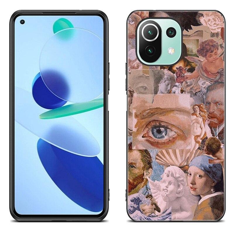 Renaissance Art Painting Case For Xiaomi Mi 11 Lite NE 11i 10T 11T Pro A2 A3 Lite POCO F3 M3 M4 C31 X3 Pro NFC GT Black Cover