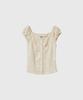 GENERALIDEA Cap Sleeve Shirred Puff Blouse [Cream] / Gf2Lbl516