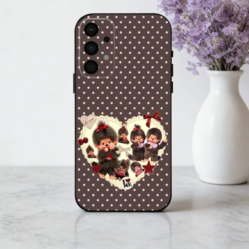 C-Cute M-Monchhichis-S Phone Case For Samsung Galaxy A73,A72,A71,A70,A53,A52,A51,Soft Silicone Black Cover