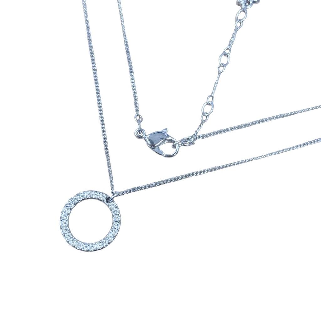 SWAROVSKI Circle Pendant Rhinestone Necklace Not specified Silver Women Used