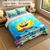 Custom Name Text Bedding 3Pcs Set,SpongeBob 1 Duvet Cover 2 Pillowcases Soft Bed Linen For Gift