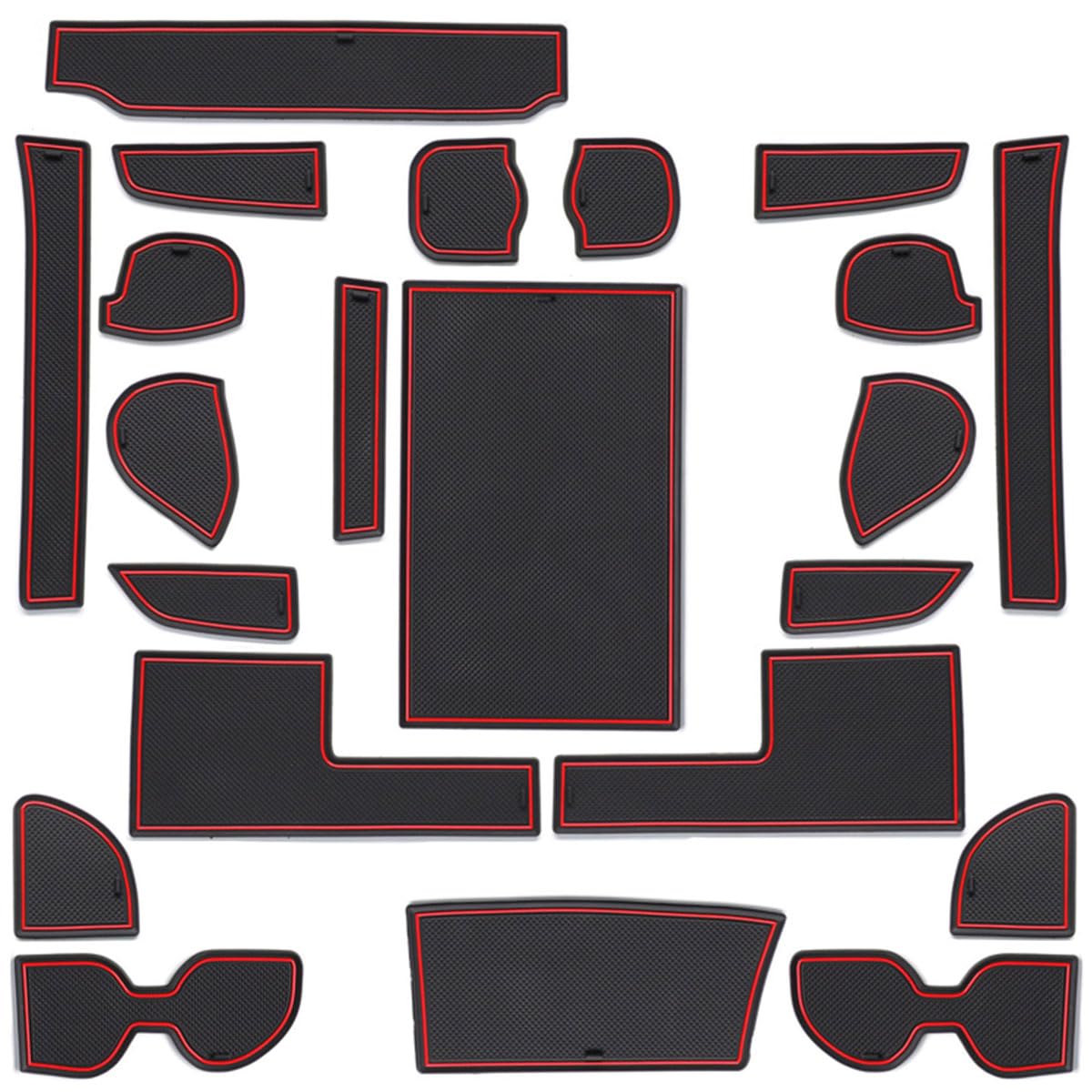 

Резиновые коврики Negues, совместимые с Toyota Alphard 40 Series и Vellfire 40 Series, Июнь 2023, Резиновый интерьер, Пол и багажник, Красный (4-е поколение,