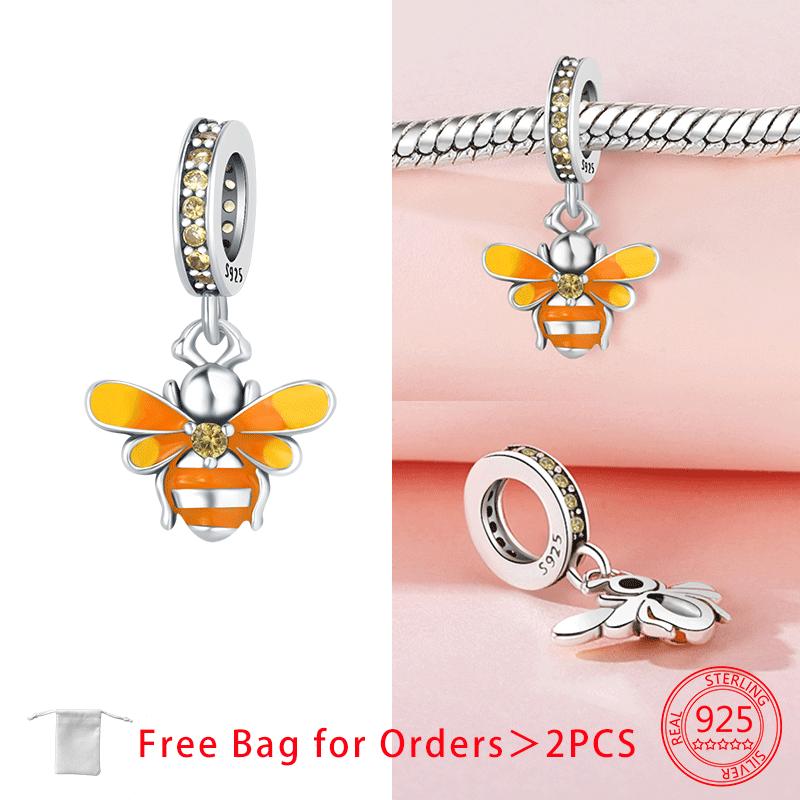 

Оригинальные медные шармы Подсолнух Пчела Сердце Любовь Соты Золото Циркон Бусины Пчела Подвеска Подходит для браслета для женщин Сделай сам Изысканный подарок