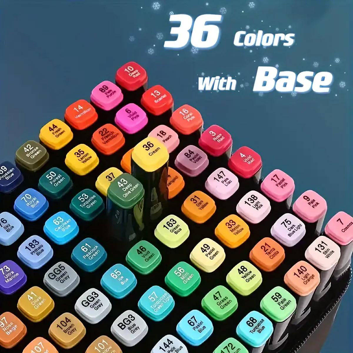 

36/168 шт. двухсторонних маркеров для эскизов с основой - яркие цвета на спиртовой основе для рисования и дизайна, случайные цвета 36pcs