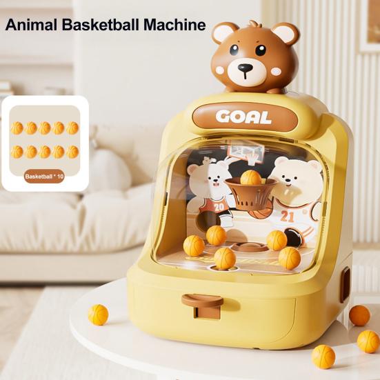 Jogo de Basquete de Arremesso de Animal de Desenho Animado com Exibição de Pontuação Mini Máquina de Arcade de Arremesso de Basquete de Mesa Dinossauro Urso Cesto de Basquete Brinquedo