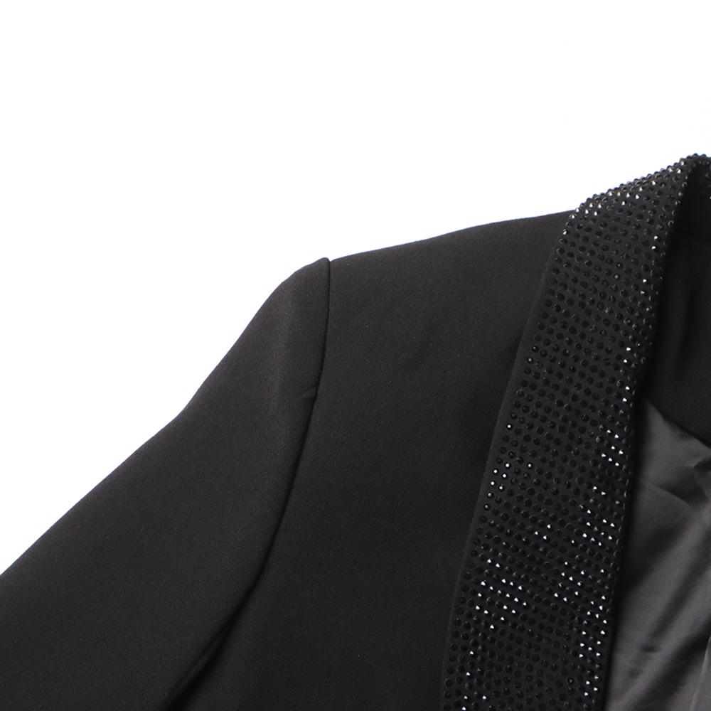Spring 2026 Women's Luxe Suit: Cuff Patchwork with Ostrich Feather & Rhinestone Trim