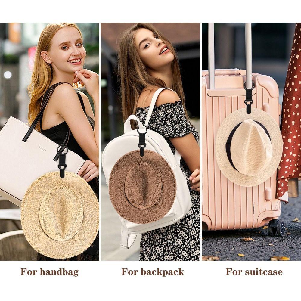 Outdoor Tragbarer Reisehutclip Clip-On Anti-Verlust Huthalter Hände Frei Aufbewahrungshaken für Reise auf Tasche