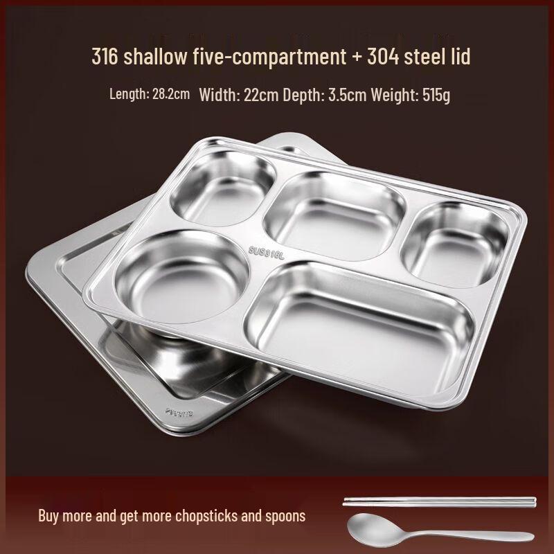 Stainless Steel Divided Lunch Tray