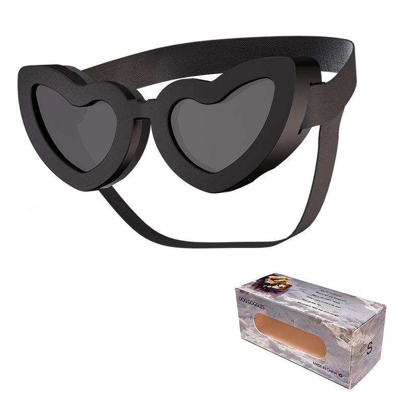

Heart-shaped pet glasses for small dogs, windproof goggles, dog sunglasses, fashionable outdoor travel anti-scratch sunglasses Small Size S
