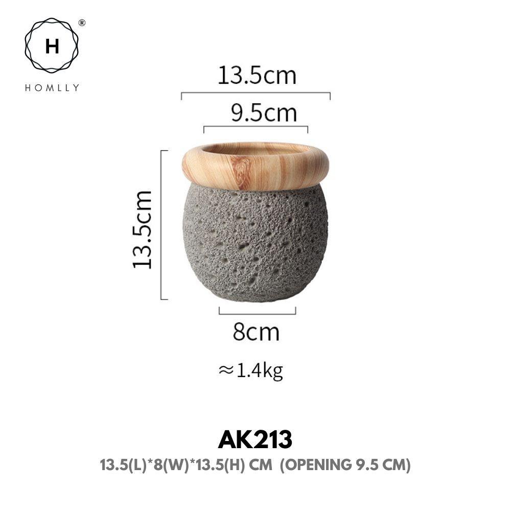 Homlly Nordic Cement Bonsai Green Flower Pot (Different Shapes)  ( X3PCS)