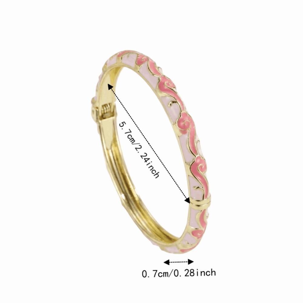 Lightweight Metal Cloisonne Lucky Bangle Colorful Glazed Ethnic Pattern Cuff Tourist Attractions