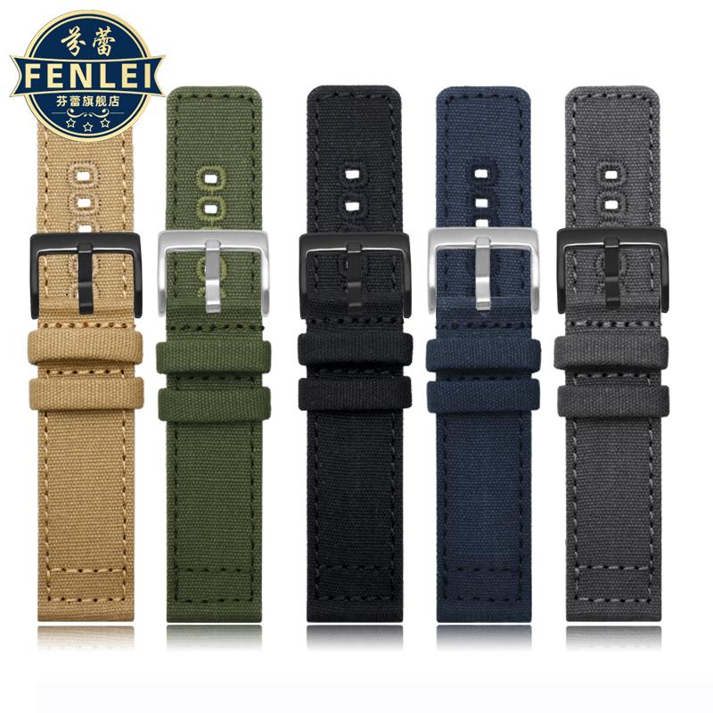 WatchBand for Hamilton Khaki Field H70605731 H70605993 Seiko Sports Watch Strap 18mm 20mm 22mm Army Green Nylon Canvas Bracelet