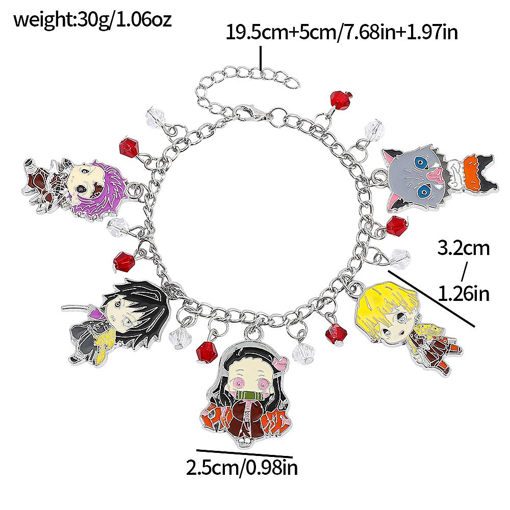Demon Slayer Kimetsu No Yaiba Anime Bracelet DIY Charm Kamado Nezuko Pendant Cosplay Jewelry for Men And Women