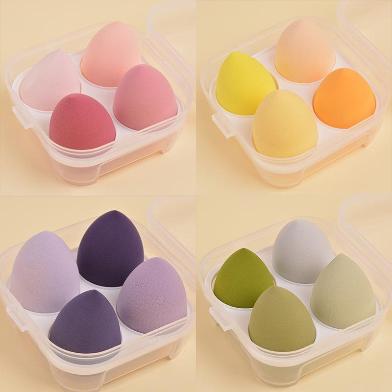 4PCS Ombre Makeup Sponge Set - Vegan Dual Use for Liquid/Powder | Latex-Free Travel Essentials All Skin Types