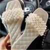 Fashion Women's pearl biscuit flat sandals, matching casual shoes, solid color, new arrivals for spring and summer 2025