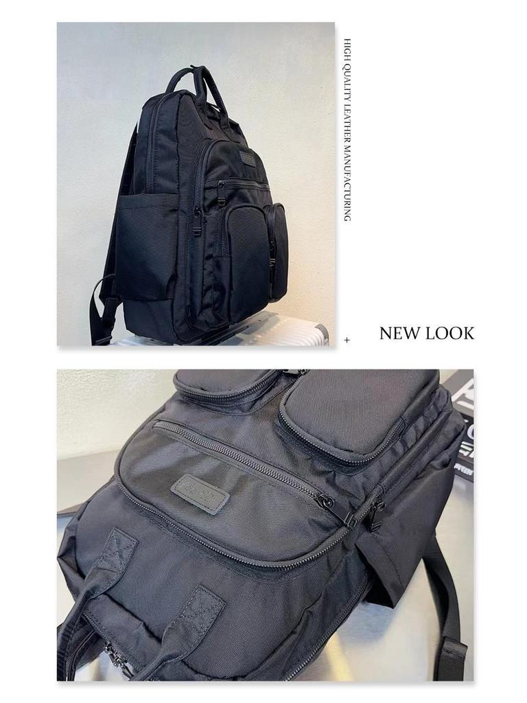 Stylish Nylon Multi-Pocket Laptop Backpack for Business and Commuting