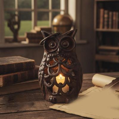 Cast Iron Owl Holders Antique Table Decors Stable Base Hanging Tealight Stand for Centerpieces Top Sale