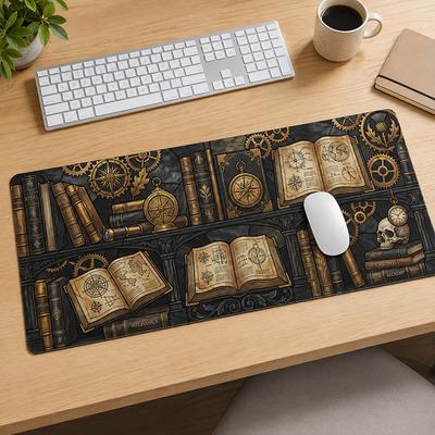 Mouse Pad Steampunk Magic Library Gaming Printon Demand Computer Mousepad XXL Playmat Soft Carpet Computer Desktop Mouse Pad