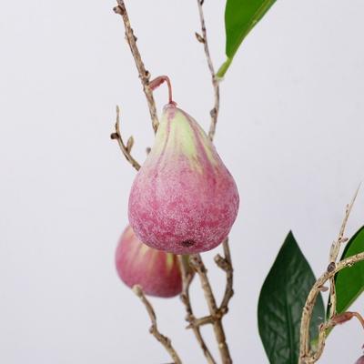 Reusable 5 Heads Artificial Fig Branch with Leaves Plastic Fig Tree Branch Exquisite Handmade Fake Plants Balcony Decoration
