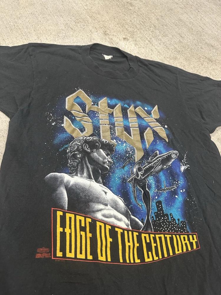 Рубашка в винтажном стиле группы Styx Edge of the Century Унисекс Концертная S-5XL SG881 Унисекс Футболка XXXXL