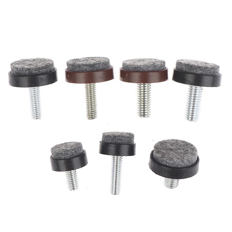 4/8 Peças Feltro Ajustável Redondo Parafusos de Perna de Móvel Antiderrapante M6 M8 Mesa Cadeira Armário Pés de Equilíbrio Almofadas