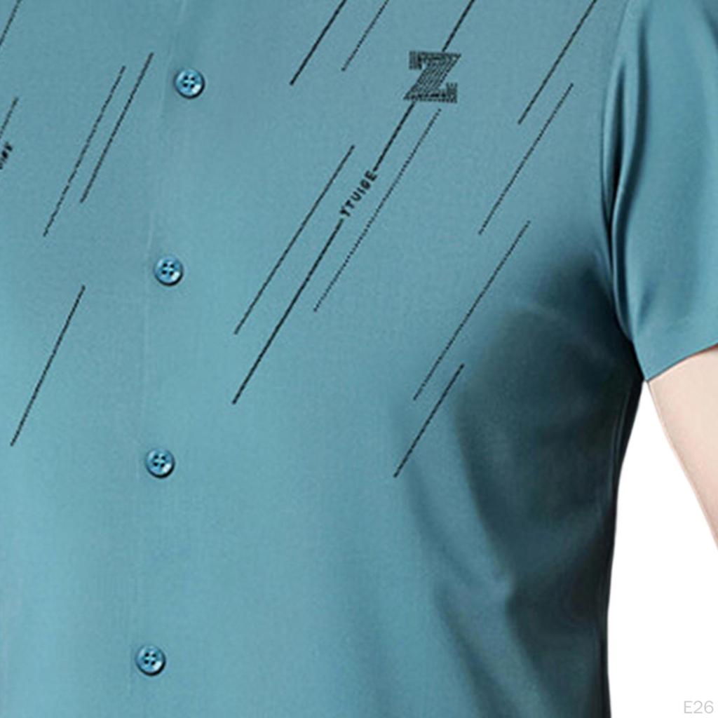 Golf Shirt Mens Lapel Top Outdoor Sports Quick Drying Breathable Business Fashion
