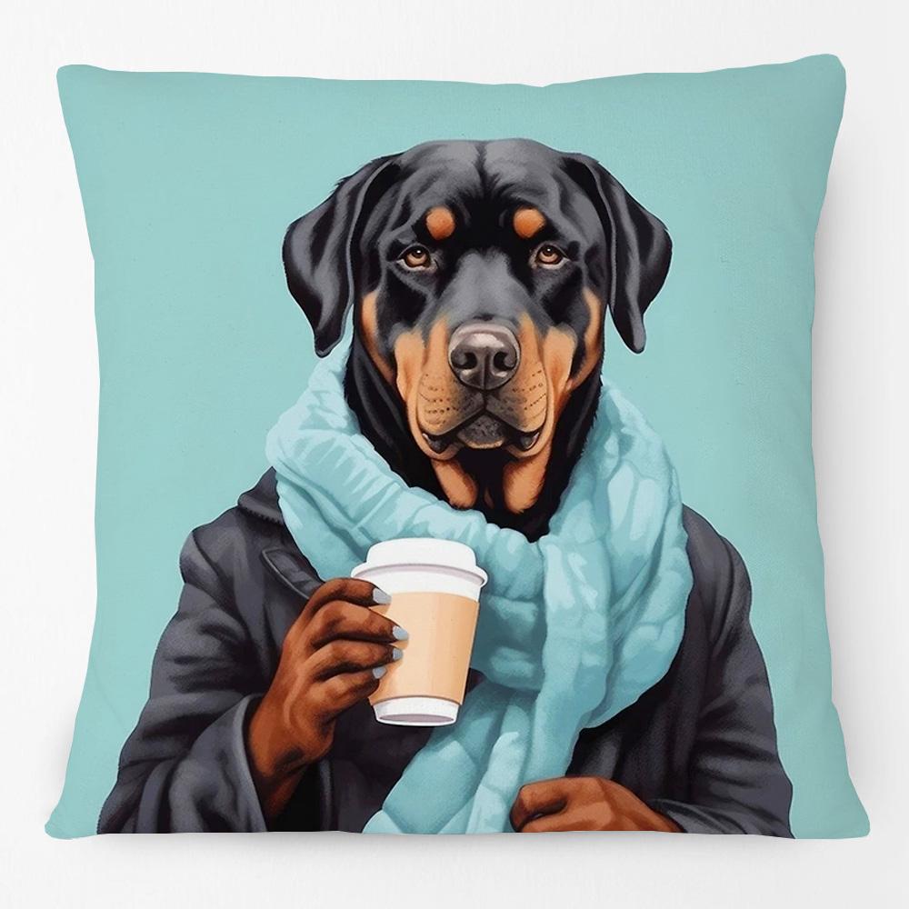 Fashion Dogs Posters Cushion Cover Rottweiler Beagle Australian Shepherd Shorthaired Pointer Dog Print Linen Pillow Case