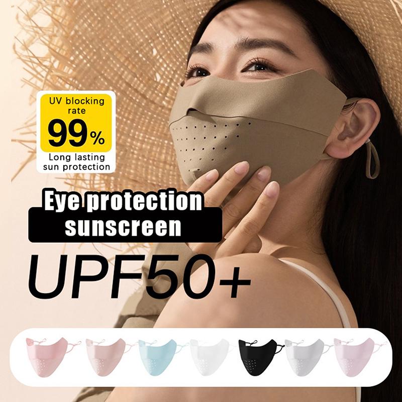Ice Silk Face Mask Uv Sun Protection Summer Adjustable Breathable Mask Men Women Outdoor Running Cycling Sports Mask
