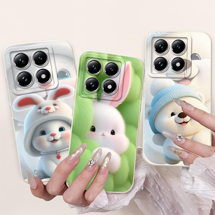 For Xiaomi 14T Pro Case For Xiaomi 14T Phone Case Cute Panda Rabbit Luxury TPU Protective Skin Cover For Xiaomi Mi 14T Pro Coque