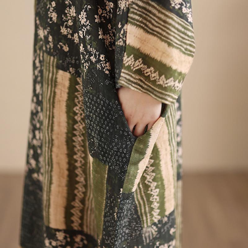 DIMANAF New 2026 Women Long Dress Plus Size Spring Summer Loose Basic Vintage Oversize Long Sleeve Maxi Floral