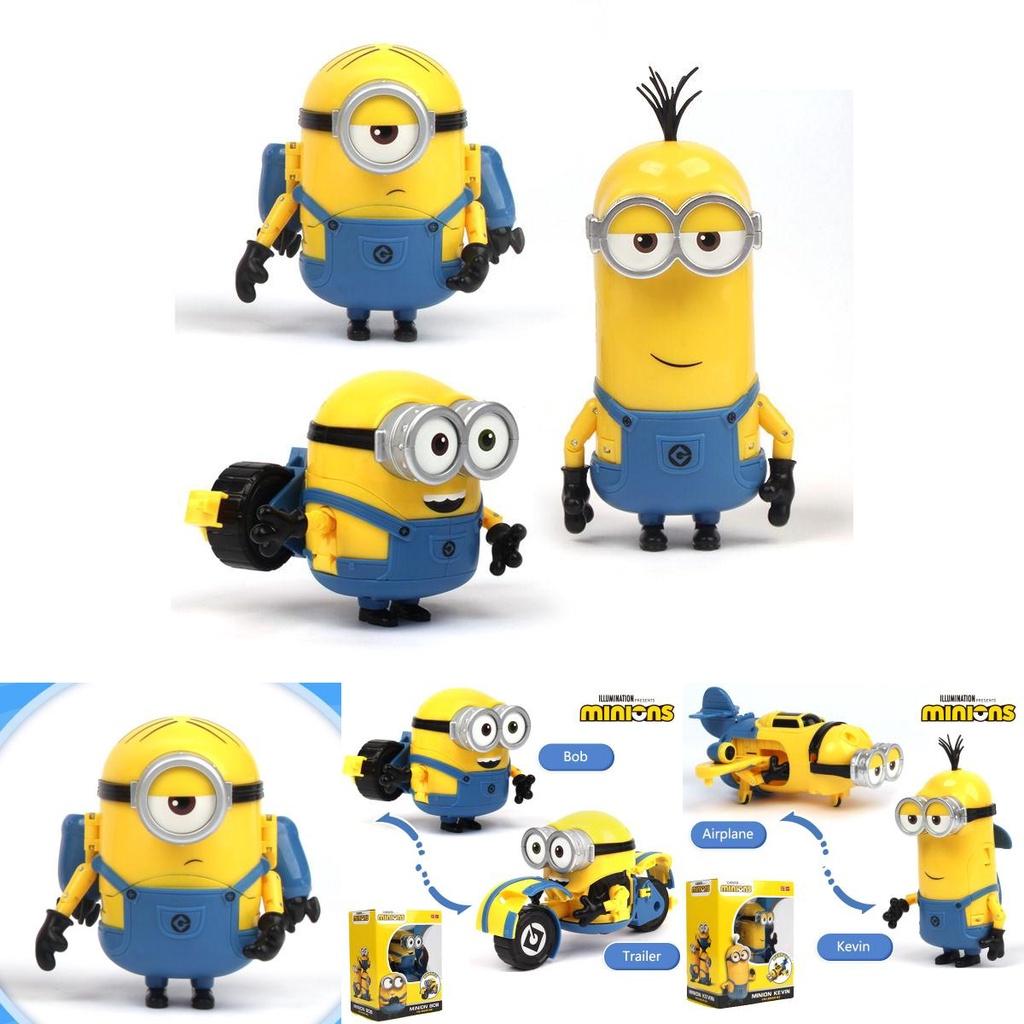 Despicable Me Minions Kevin Stuart Bob Action Figure Deformation Model Toy Car Collect The Entire Line For Maximum Action!