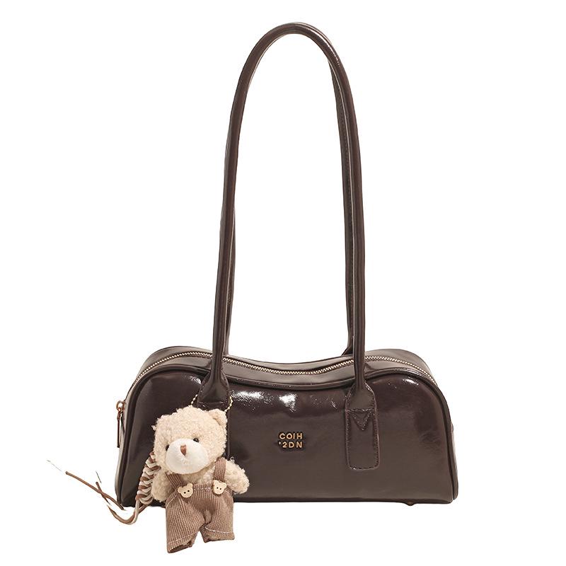 

2025 Autumn Women s Versatile Retro Boston Shoulder Bag - Underarm Pillow Handbag Single bag кофейный
