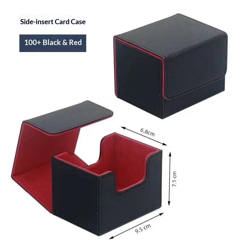 PU Leather Card Deck Box Strong Magnet Card Storage Case Fits 100 Single Sleeved Cards TCG Game Card Peripheral Accessories Gift