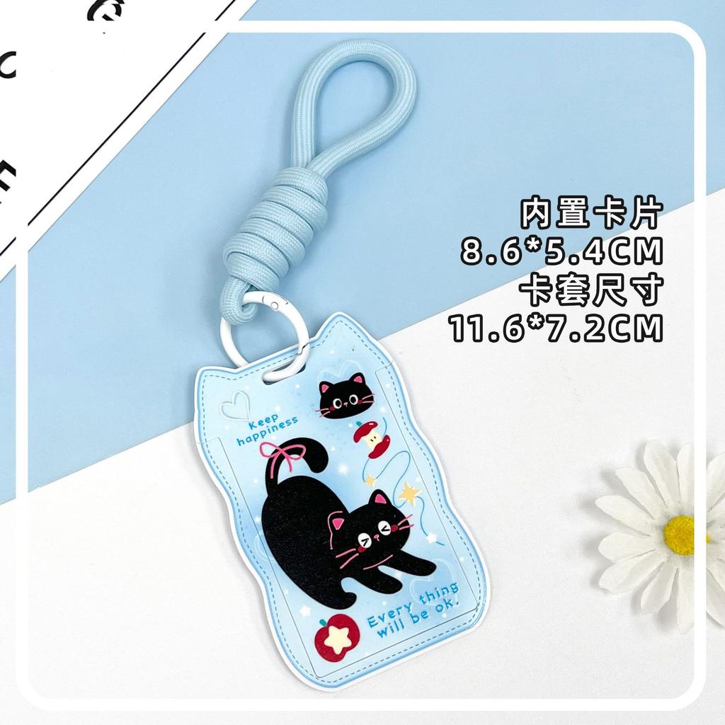 Creative Cat Ear Wave Card Cover Student Campus Cards Case Employee Id Card Holder Sliding Cover ABS ID Holder Bus Card Holder
