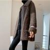 New Genuine Wool Sheep Shearling Coat Leather and Fur Women's Grain Lamb Fur Coat