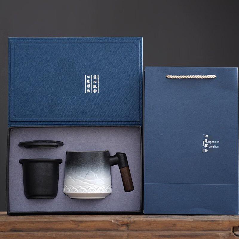 Gradient Ceramic Mountain Sea Mug