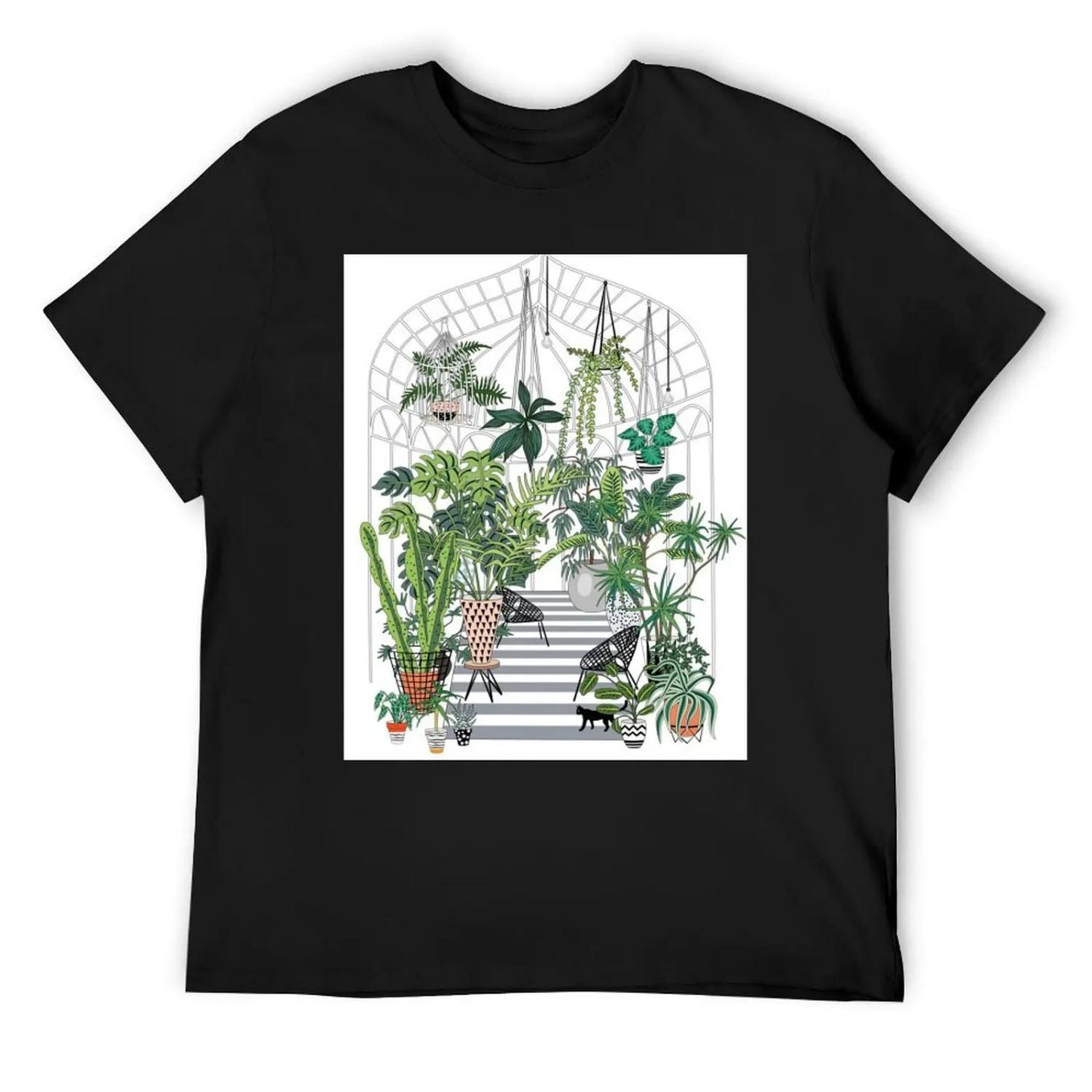 

greenhouse illustration T-Shirt kawaii clothes cheap stuff valentines boutique clothes mens graphic t-shirts hip hop XXXXXL чорний
