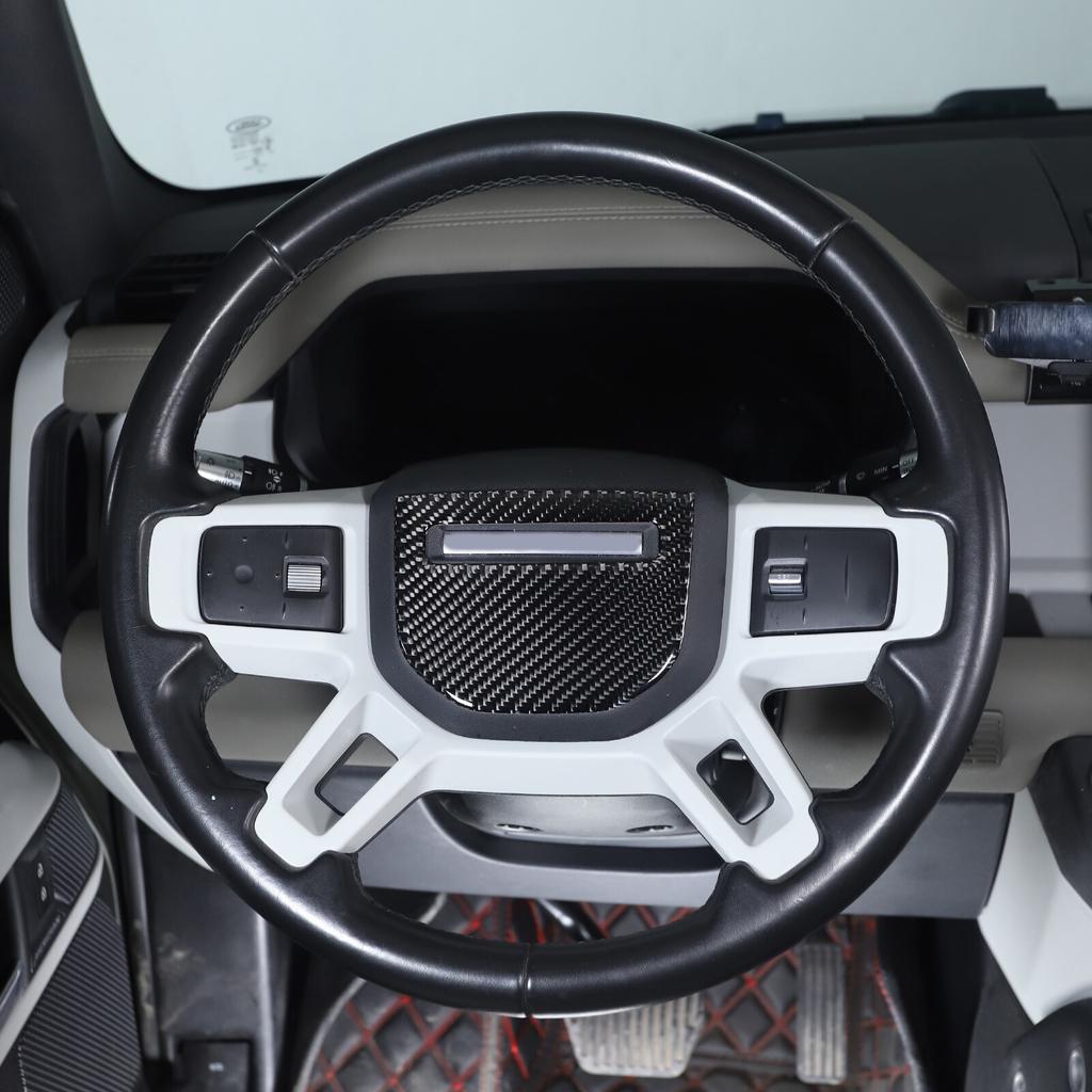 Soft Carbon fiber Steering Wheel  Trim Sticker For LR Defender 20-24