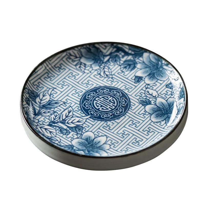Chinese Blue & White Porcelain Storage Box & Tea Plate Set