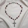 Stunning Red Cross Necklace Black Gothic Statement Rosary Style Grunge Necklaces Women 2021 Jewelrye Y2k