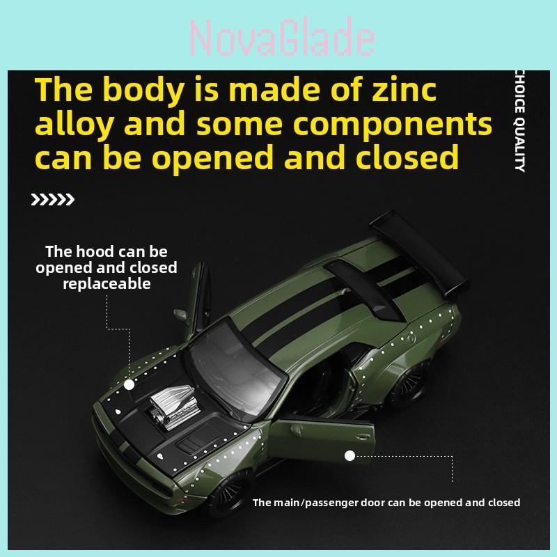 Simulation Alloy Dodge Challenger Srt Hellcat Sports Car Assembled Model Toy For Kids Collectors