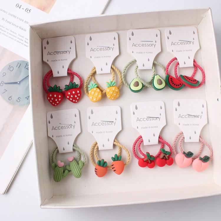 Schonende elastische Haargummis für Mädchen - Süßes Frucht-Design für Babys und Kinder