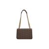 Michael Kors Heather Metal Decoration Flap Design Faux Leather Tote Shoulder Bag Women bags Dark-Brown Acorn-Brown 30R4G7HL3B-BRN-LUGGAGE