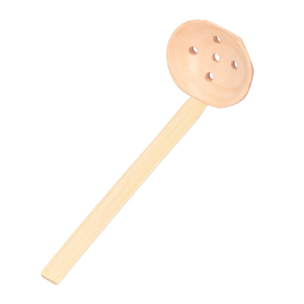 Utensili in Legno Cucchiaio da Zuppa per Hot Pot Cucchiaio Forato con Manico Lungo per Cucinare in Casa Scolapasta