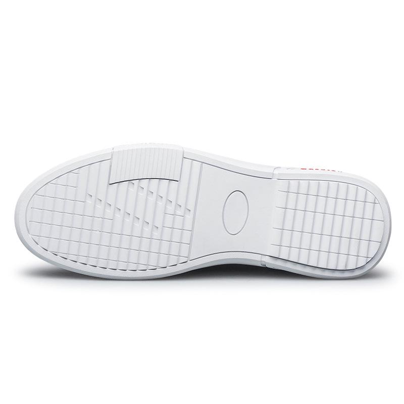 Men's Autumn Breathable Skate Shoes - Trendy Soft Sole Cowhide White Sneakers in Korean Style