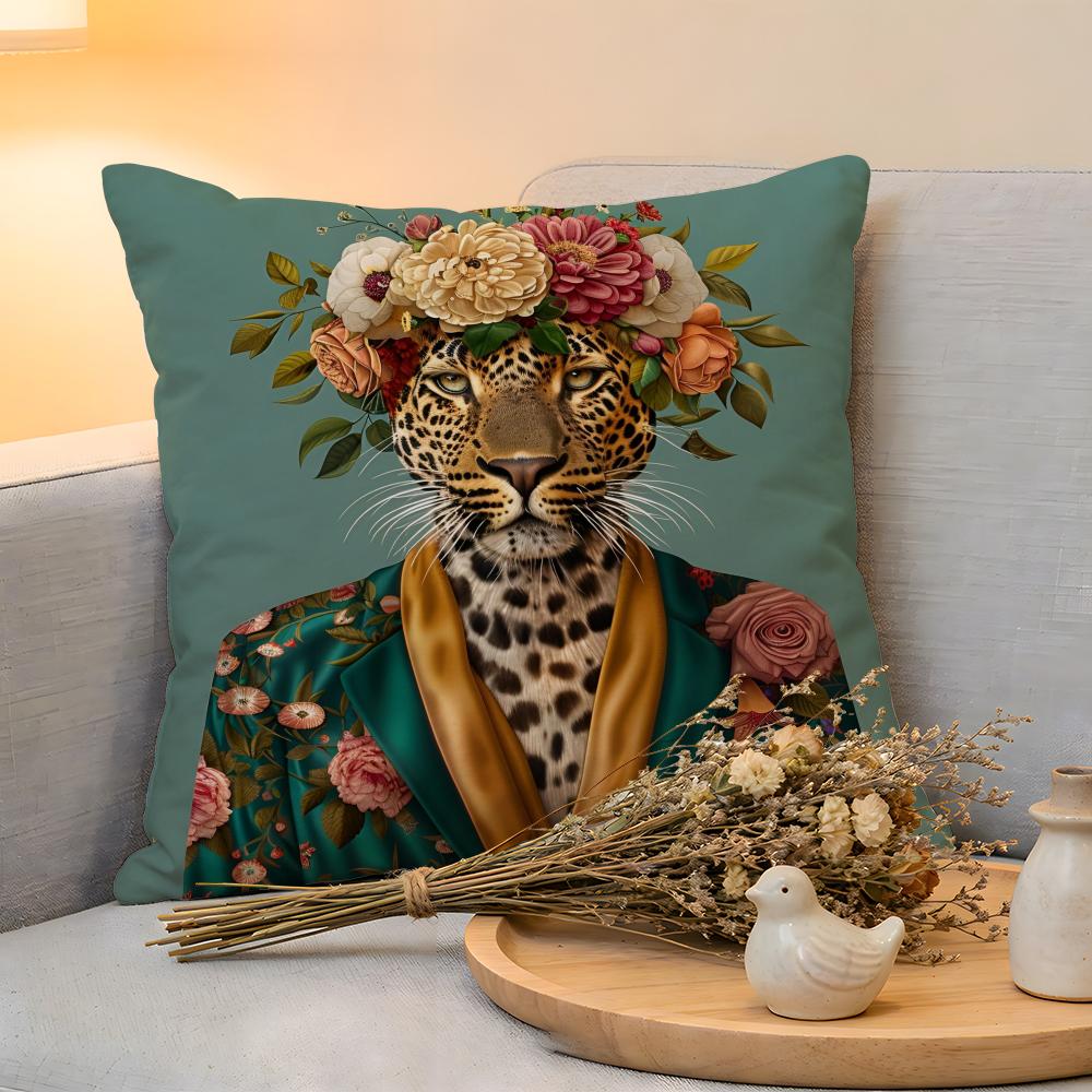 Cushion Cover  Linen  SkinFriendly Soft Decorative Case For Sofa Home Decor European Fashion Leopard Pillow cover