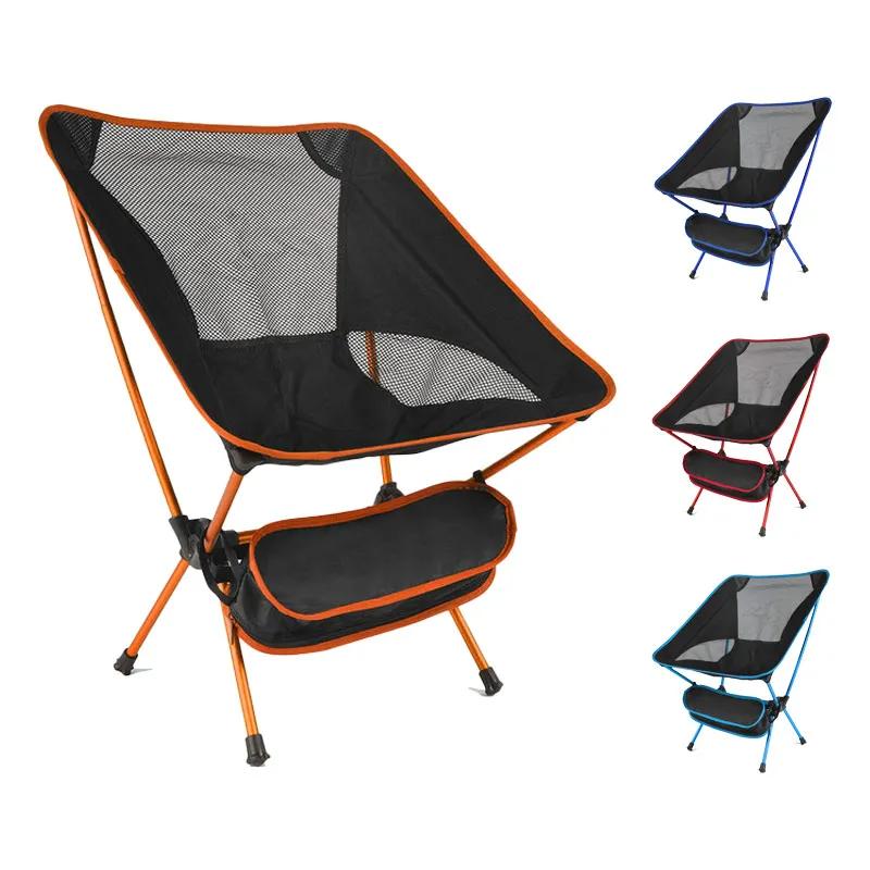 Outdoor Portable Folding Chair Ultra-Light Camping Fishing Beach Chair Barbecue Travel Hiking Picnic Seat Portable Tool