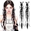 1 Paar Schleifen-Klauenklemmen Doppel-Pferdeschwanz Gedrehte Flechte Lange Flecht-Haarverlängerungen Party