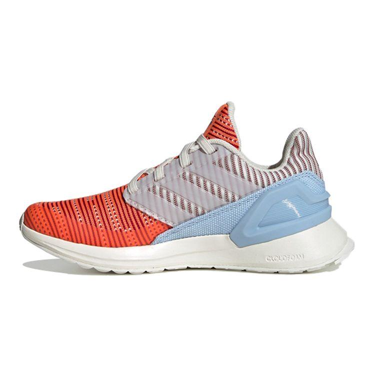Adidas Rapidarun Knit El C BP Mesh Non-Slip Shock Absorption Low-Top Running Shoes Kids Sneakers Blue Red White G27308