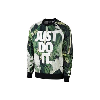 Nike Floral Print Letter Crew Neck Pullover Sweatshirt Men Sweatshirt Green CK8178-083